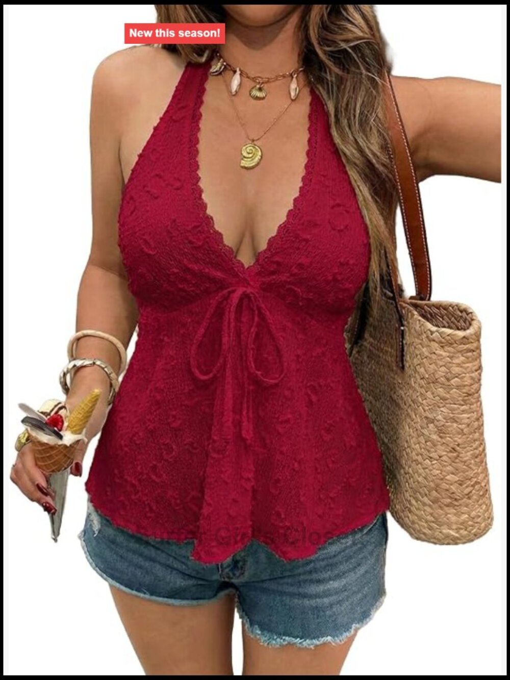 Womens Halter Top Lace Sleeveless Backless Cute Summer Y2K